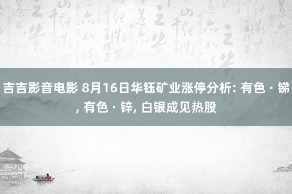 吉吉影音电影 8月16日华钰矿业涨停分析: 有色 · 锑, 有色 · 锌, 白银成见热股