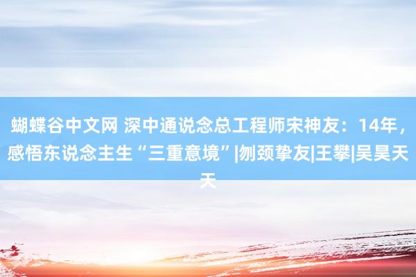 蝴蝶谷中文网 深中通说念总工程师宋神友：14年，感悟东说念主生“三重意境”|刎颈挚友|王攀|吴昊天