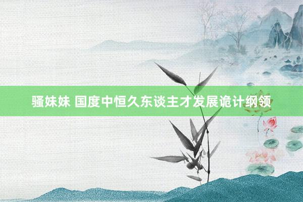 骚妹妹 国度中恒久东谈主才发展诡计纲领