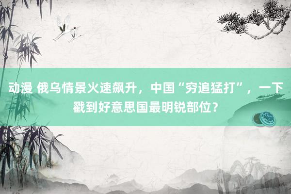 动漫 俄乌情景火速飙升，中国“穷追猛打”，一下戳到好意思国最明锐部位？